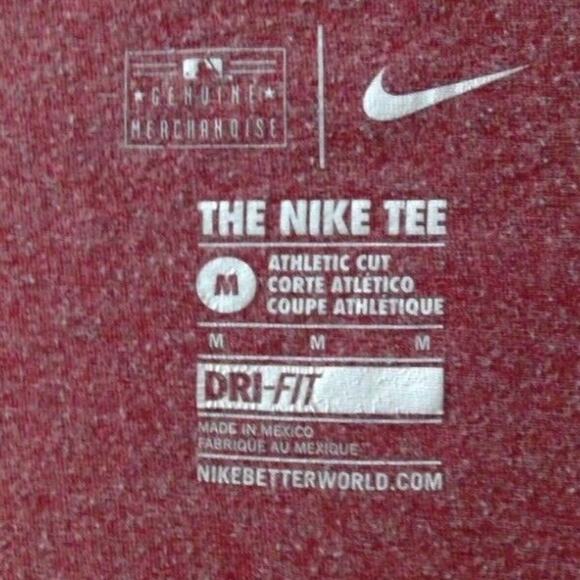 Nike Washington Nationals Dri-Fit T-Shirt Size M Gray/Red Athletic Cut - Picture 3 of 10